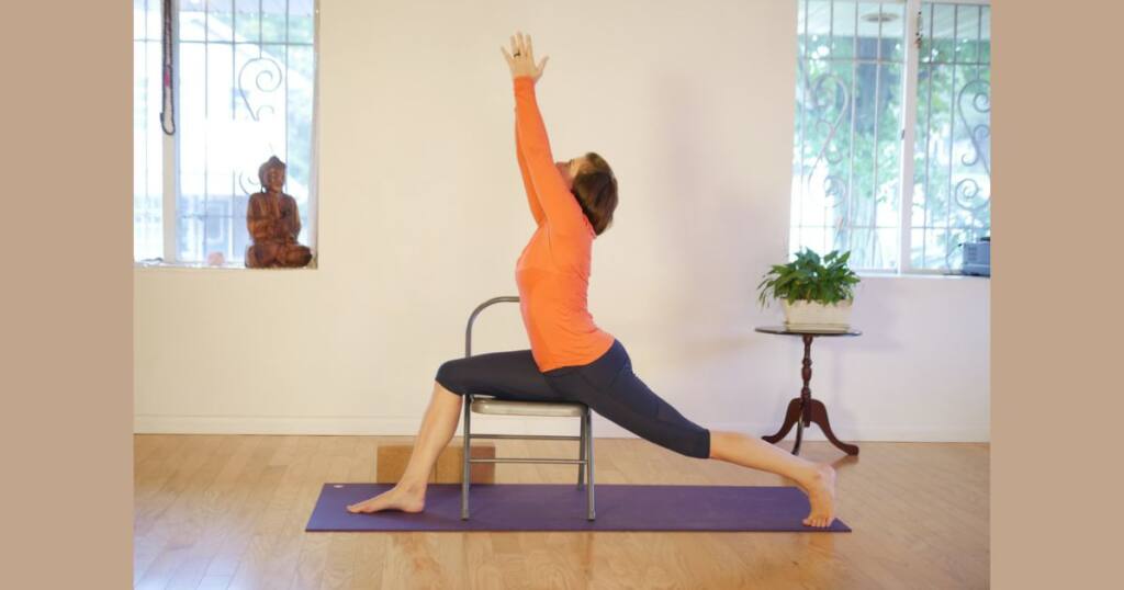 Warrior-1-Chair-Pose–Seated-yoga-pose-for-beginners-and-seniors